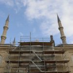 Selimiye Camisi'nin dış cephesindeki onarım çalışmalarında sona gelindi.